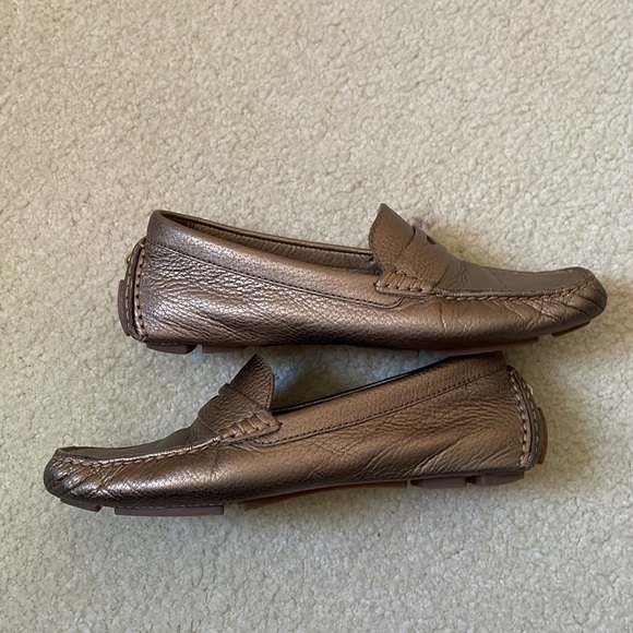 Cole Haan gold driving loafers Sz 6 pebbled leather - Picture 9 of 9